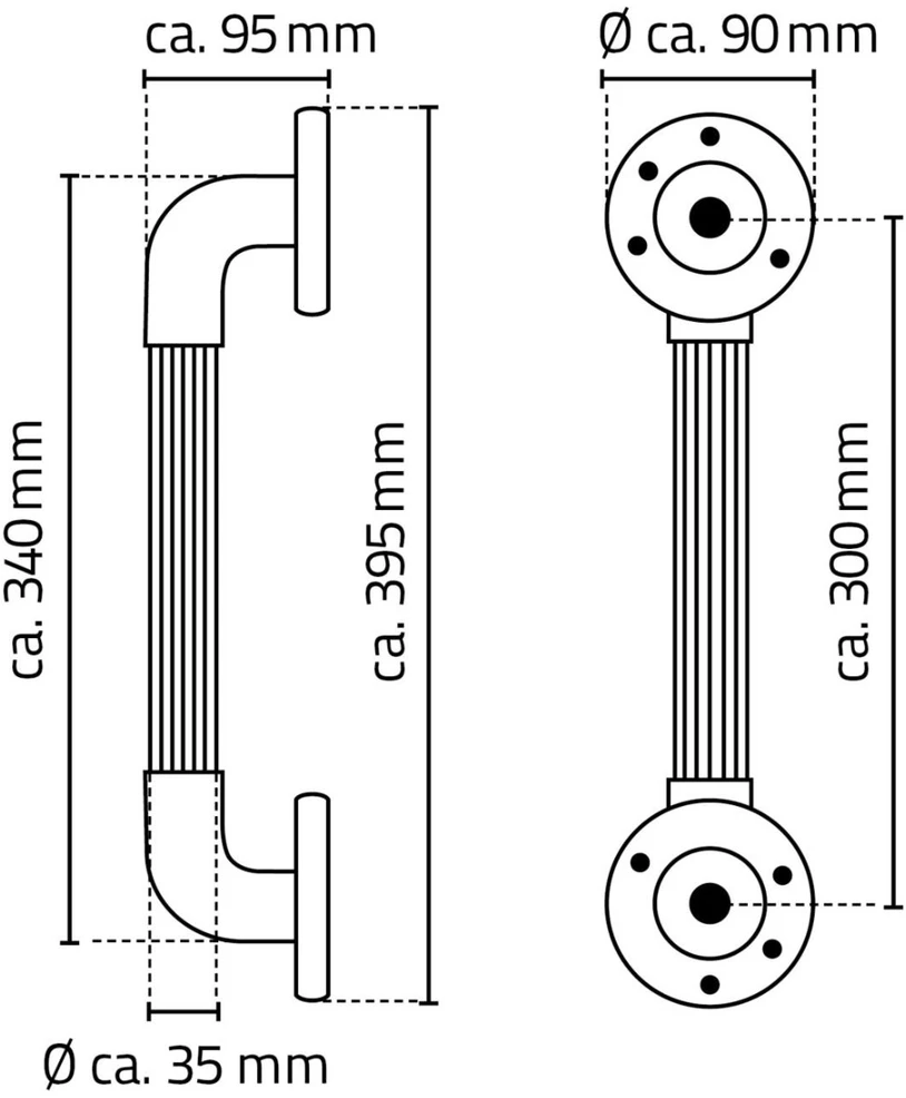 RIDDER Rankena palaikymui Max 30cm Balta
