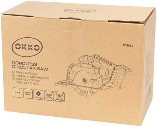 Okko TD8663 pakuotė su įrankio brėžiniu