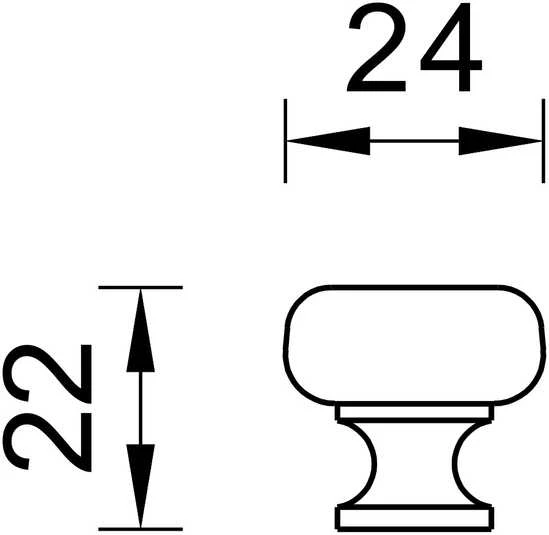 Domoletti baldų rankenėlė K2/24 Matinis NIKKEL