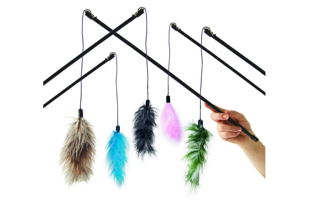 Žaislas katei Karlie FISHING ROD FEATER, įvairių spalvų