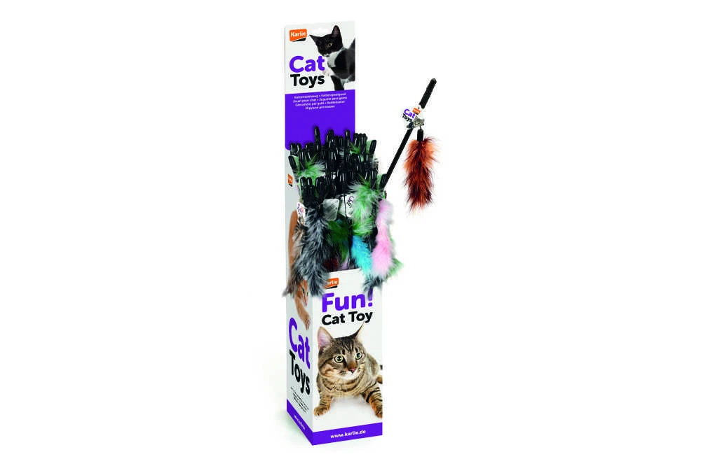 Žaislas katei Karlie FISHING ROD FEATER, įvairių spalvų