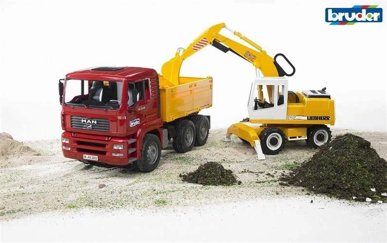 BRUDER statybinis sunkvežimis MAN TGA ir ekskavatorius Liebherr, 2751