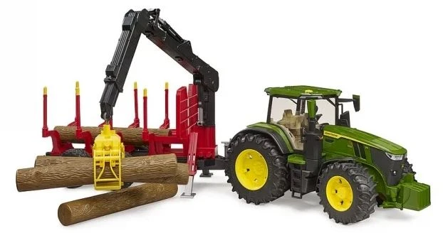 Rotaļu traktori ar piederumiem Bruder John Deere 7R 350 With Forest Trailer BR-03154, 1:16, daudzkrāsaina