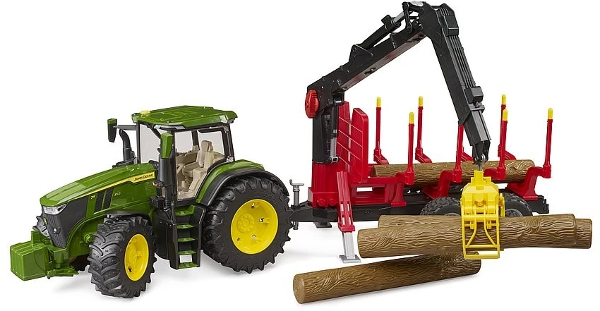 Rotaļu traktori ar piederumiem Bruder John Deere 7R 350 With Forest Trailer BR-03154, 1:16, daudzkrāsaina