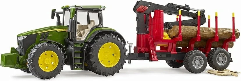 Rotaļu traktori ar piederumiem Bruder John Deere 7R 350 With Forest Trailer BR-03154, 1:16, daudzkrāsaina