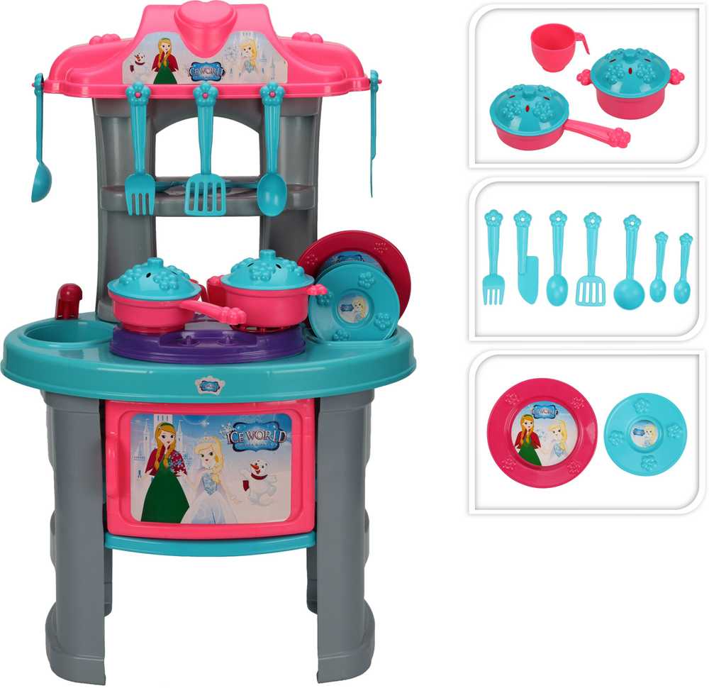 Žaislinė virtuvė, virėjas „Ice World SP7000040“, mėlyna / rožinė