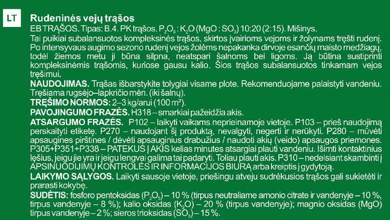 Yato TRĘŠNIK TRAVNIKA JESIENNY OGRÓD CENTRUM 3KG