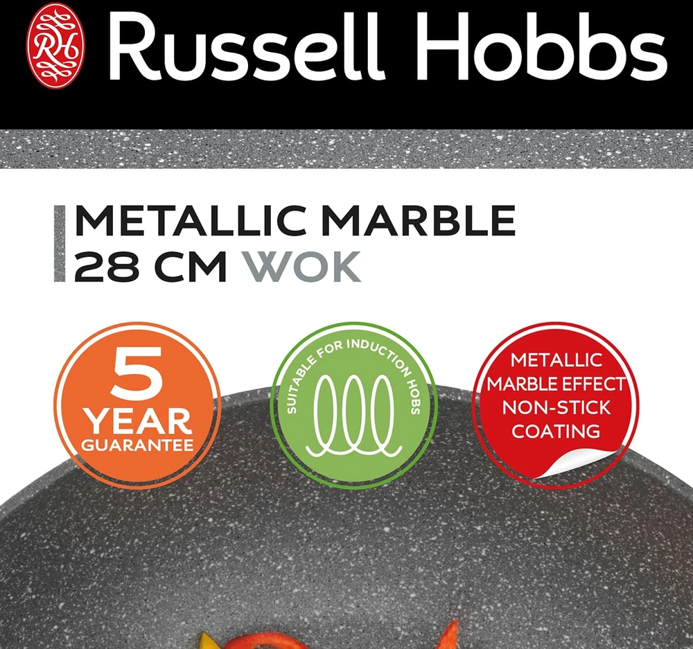 Russell Hobbs RH028121EU7 metalinio marmuro 28 cm wok keptuvė