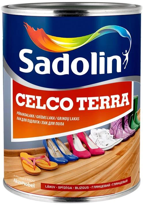 Medinių grindų lakas SADOLIN CELCO TERRA 90, blizgus, 1 l