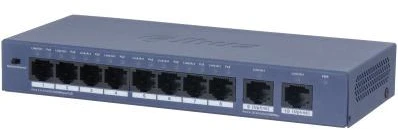 Šakotuvas Dahua Technology PoE S3010-8GT-90 network switch Unmanaged Gigabit Ethernet (10/100/1000) Power over Ethernet (PoE) Desktop/Wall-Mounting Bl