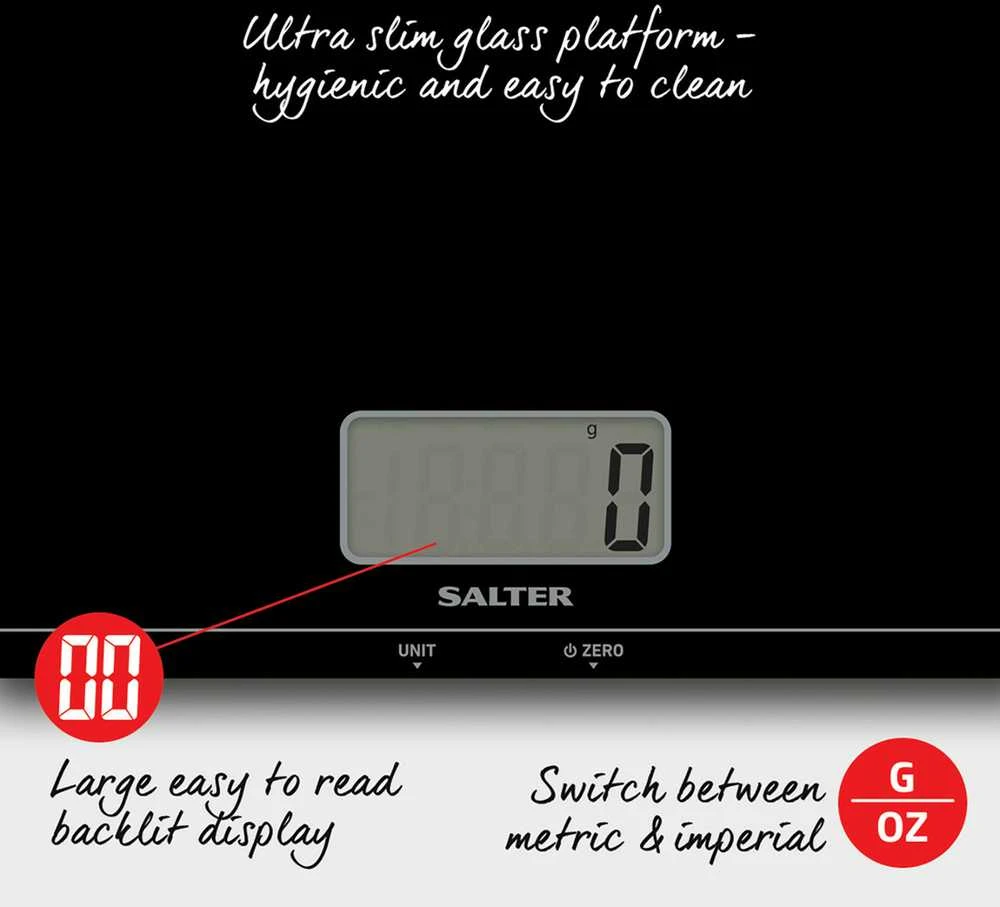 Virtuvinės svarstyklės Salter 1172 BKDRCEU16 Large Platform Digital Kitchen Scale