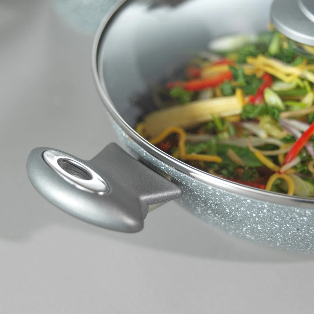 Salter BW02772G2MOR Marblestone Wok 28 cm, Pilkas