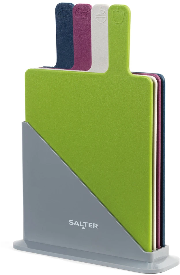 Salter BW047683EU7 įvairiaspalvis 4 dalių pjaustymo lentelių rinkinys