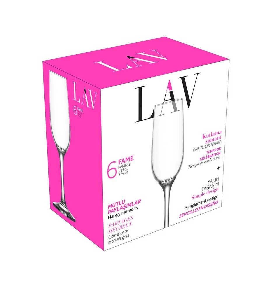 Šampano taurės LAV FAME LV-FAM539F, 215 ml, 6 vnt.