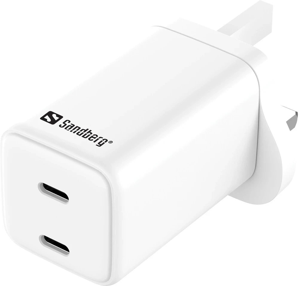 Sandberg kintamosios srovės įkroviklis su dvigubu USB-C, PD65W, JK