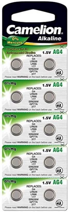 Šarminės baterijos Camelion, AG4, 1,5 V