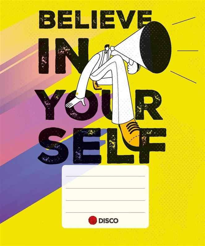 Sąsiuvinis Disco motivation su citatomis, (5-12 klasės), 32 lapų, linijomis