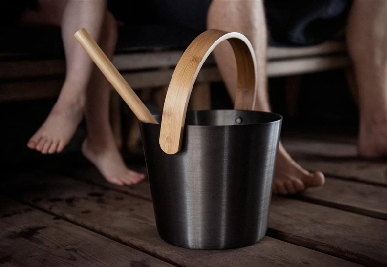 Kibiras saunai RENTO, aliuminis, rudas 5 l, 23 x 23 cm