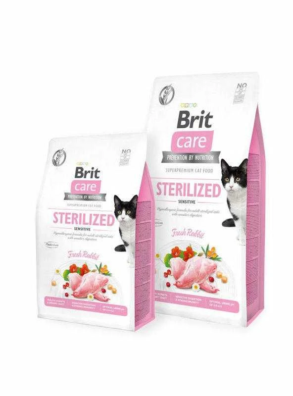 Brit Care Cat GF Sterilized Sensitive (Fesh triušiena) 2kg