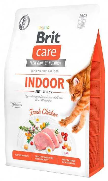 Brit Care Cat GF Indoor Anti-stress sausas maistas katėms 2kg
