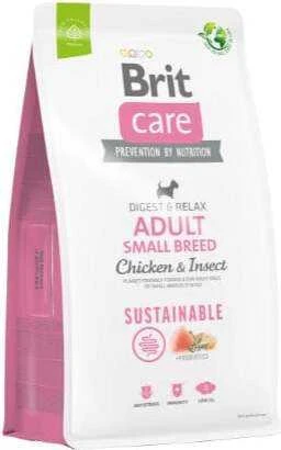 Brit Care Sustainable Adult Small Breed vištiena&Insect sausas Maistas šunims, 1kg