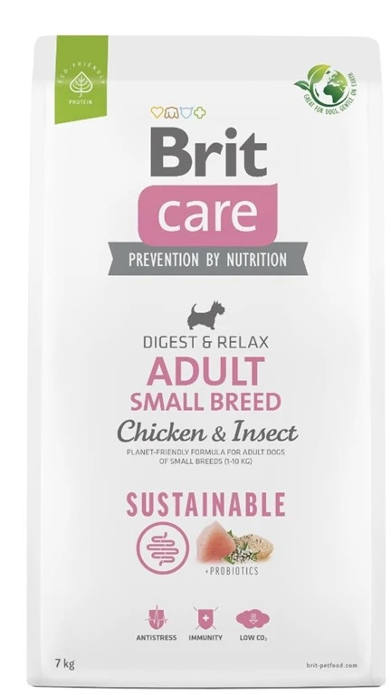 Brit Care Sustainable Adult Small Breed vištiena&Insect sausas Maistas šunims, 3kg