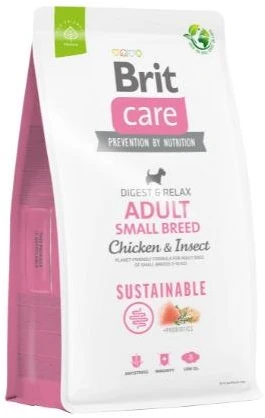Brit Care Sustainable Adult Small Breed vištiena&Insect sausas Maistas šunims, 3kg