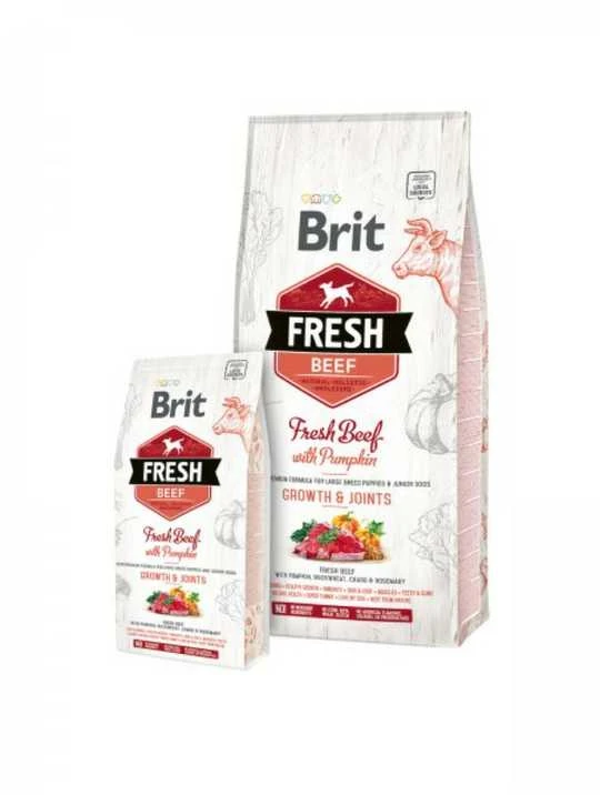 Brit Fresh Dog Jautiena su moliūgas Puppy Large 12kg
