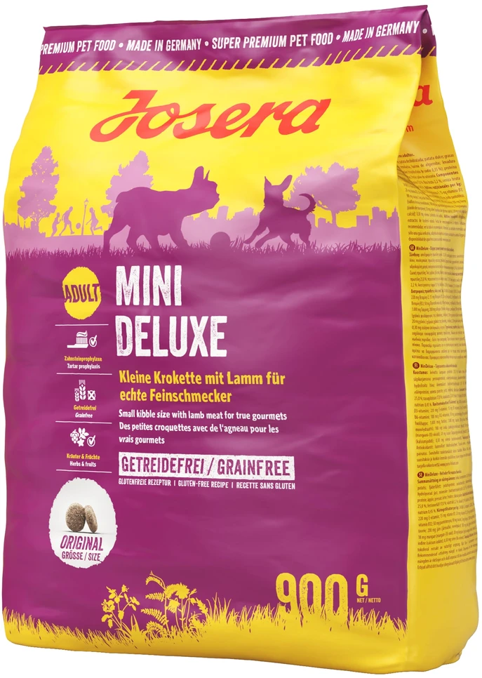 Josera Adult Mini Deluxe begrūdis sausas maistas suaugusiems šunims 900g