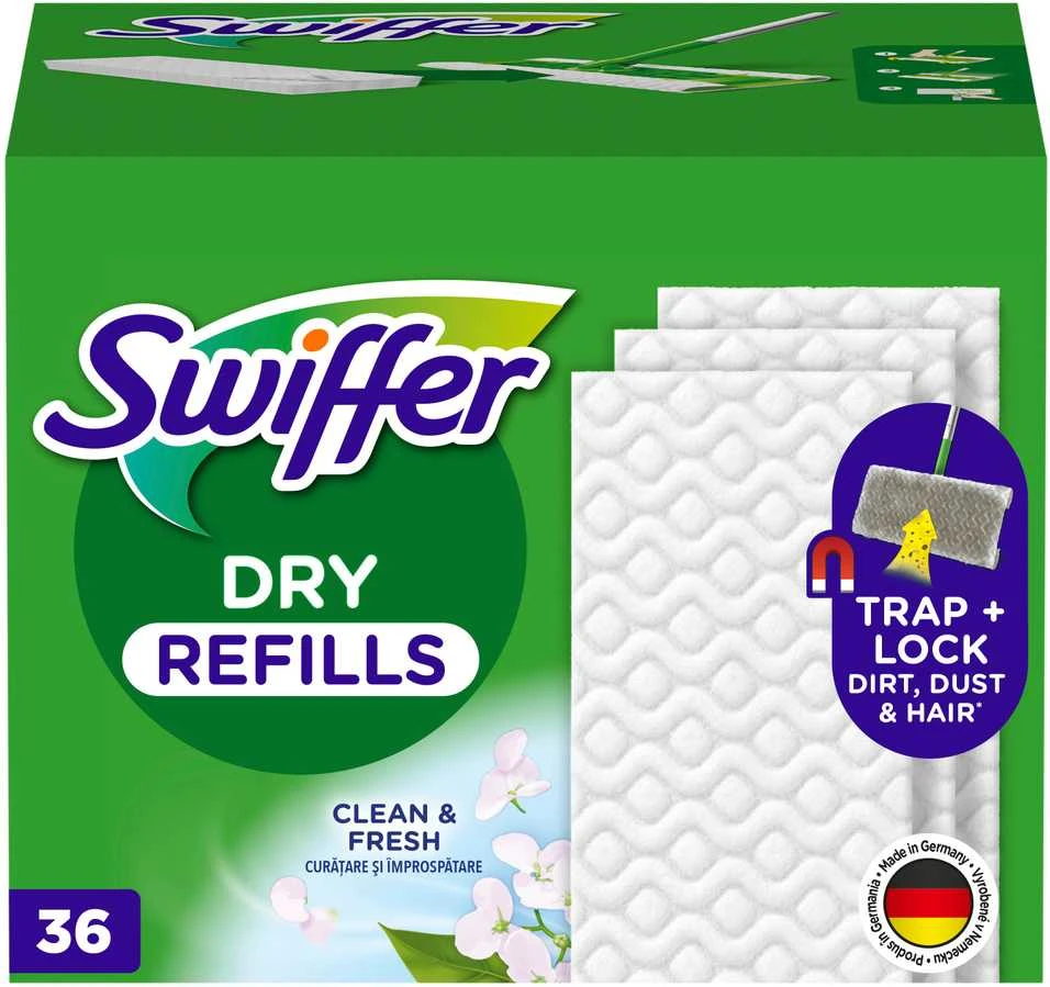 Swiffer Sweeper sausos šluostės, papildymas 36vnt