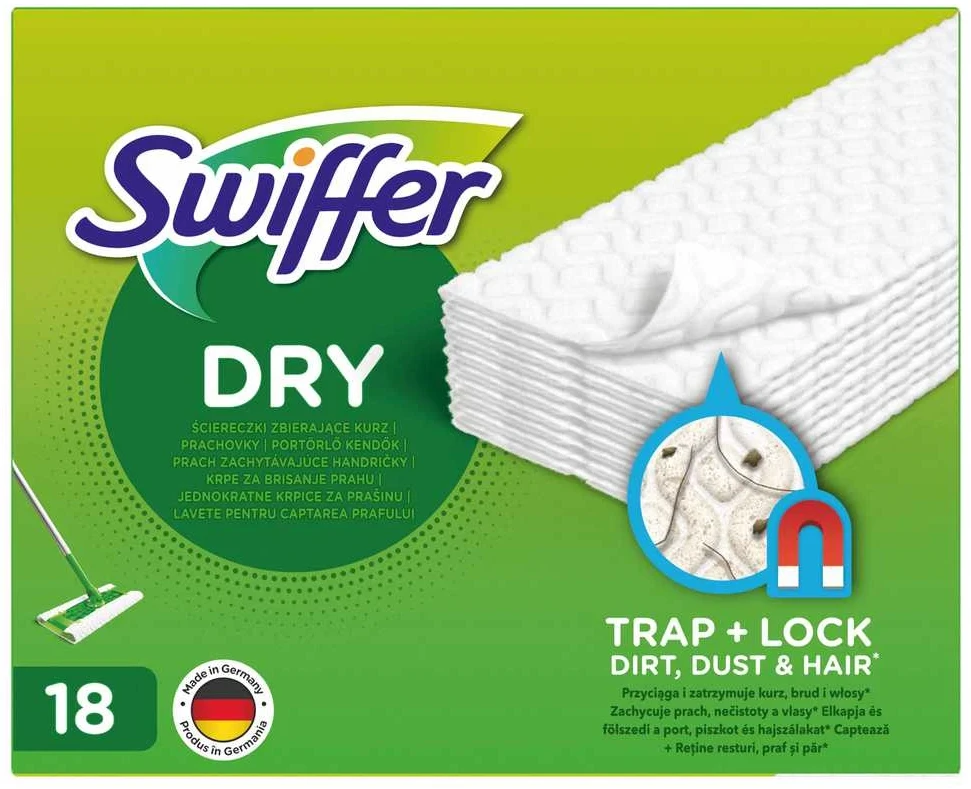Swiffer Sweeper sausos šluostės, papildymas 18vnt