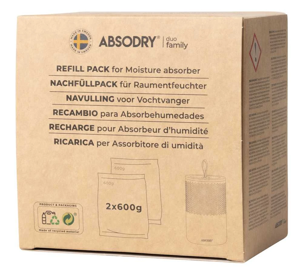 Sausintuvas Drėgmės sugėriklio papildymas Absodry 2 x 600 g