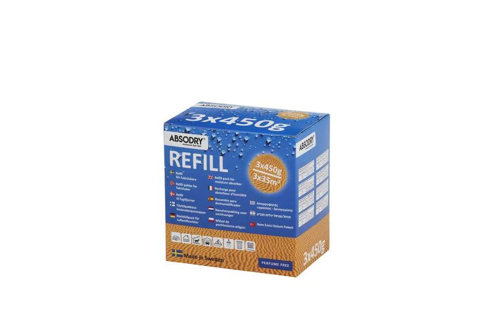 Sausintuvas Drėgmės sugėriklio papildymas Absodry Standart, 3x450g
