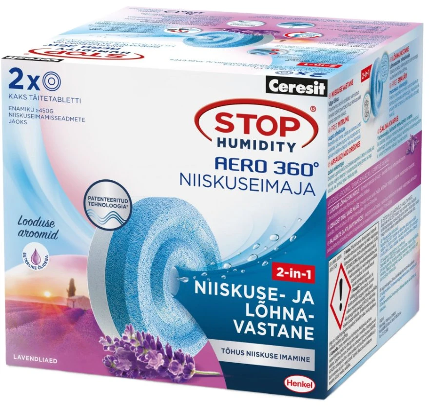 Sausintuvas Mitruma uzsūcēja tabletes Ceresit, lavanda, 20 m², 900 g