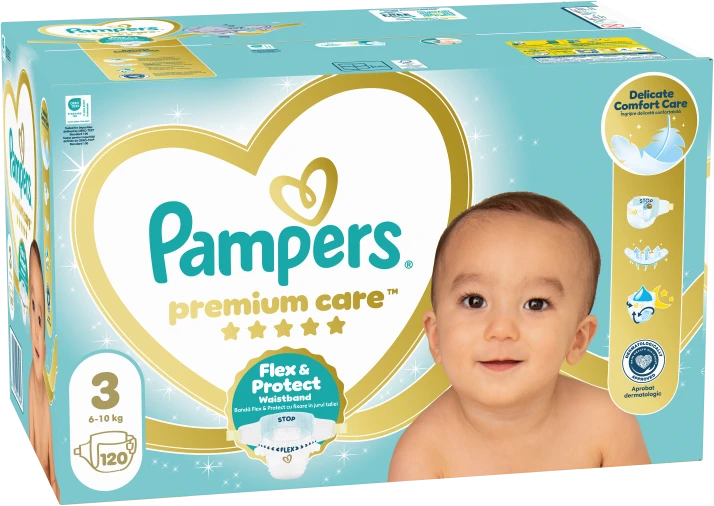 Sauskelnės Pampers Premium Care 3 Dydis (Midi), 5–9 Kg, 120vnt.
