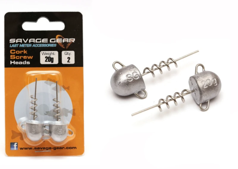„Savage Gear Jigo Galva SG“ kamštinių sraigtų galvutės, 30 g., 2 vnt.