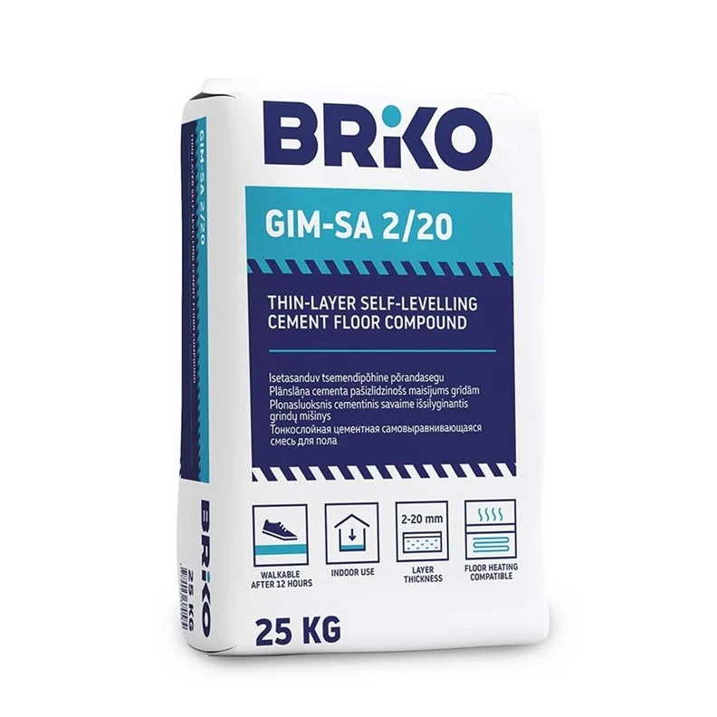 Savaime išsilyginantis grindų mišinys BRIKO GIM-SA 2/20 25kg