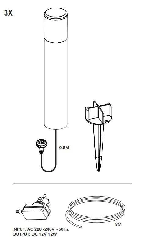 Šviestuvas Ludeco STEN PL1013, 1W, LED, IP44, sidabro