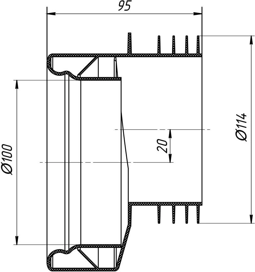 Ani_Plast Unitazo jungtis Ani Plast W0410EU, Ø 100/114 mm