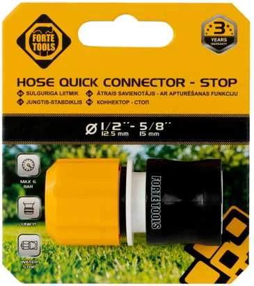 Forte Tools „Forte“ žarnos greito prijungimo jungtis, stabdiklis 1/2–5/8 colio