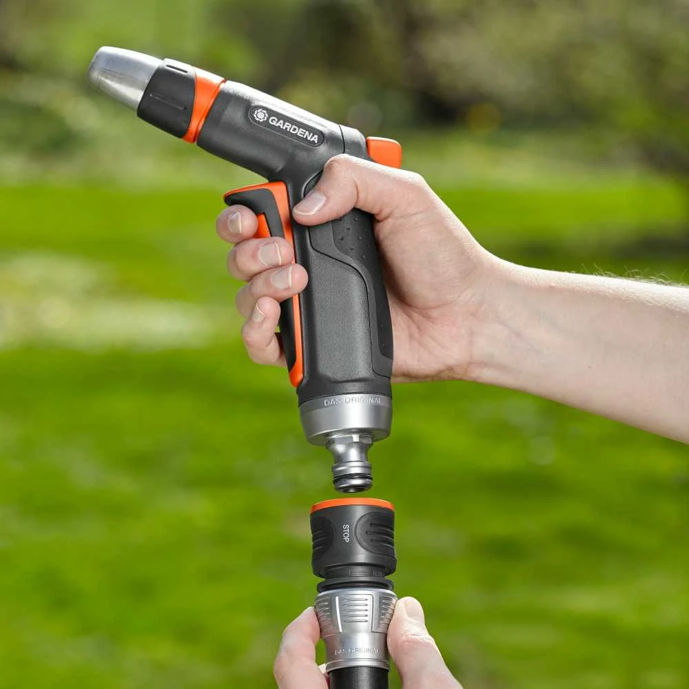 Gardena „Premium“ žarnos jungtis su vožtuvu Stop, 13 mm (1/2 col.)–15 mm (5/8 col.)
