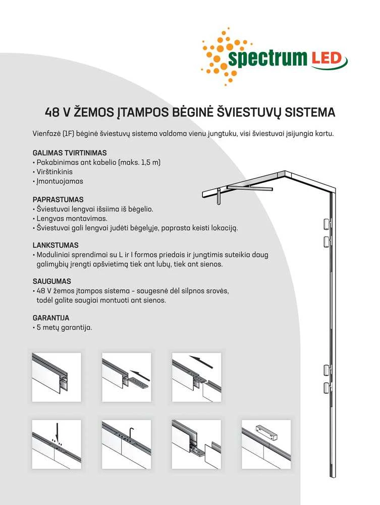 „Jungtis Spectrum“ sistemos pavarų perjungiklis 48 V WLD+40021, 100 mm