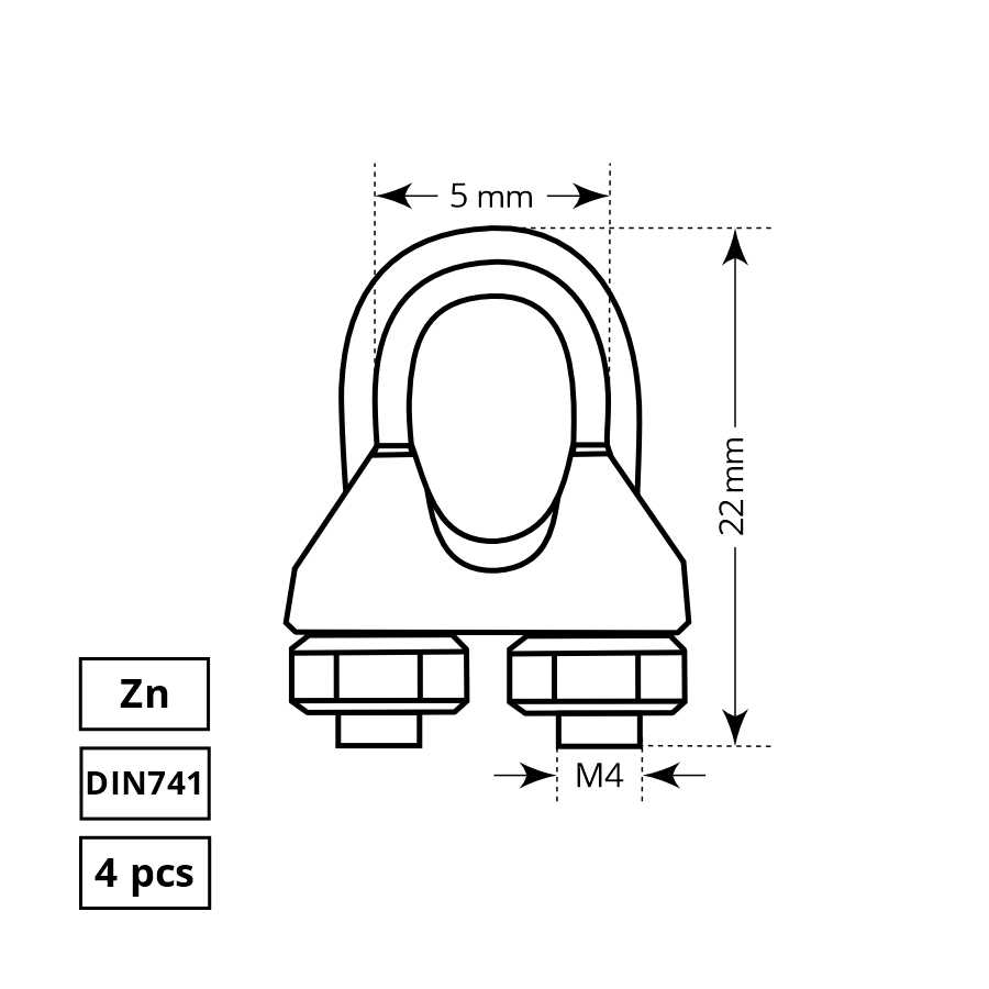 Haushalt Faac ROPE GRIP 3.0 MM ZN DIN741 4DD