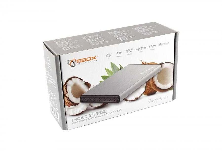 Sbox Technology Sbox HDC-2562S 2.5 Išorinis kietasis diskas HDD Case Sidabrinis