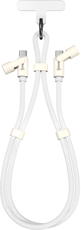 Sbox Baltas USB-C į USB-C virvelinis laidas 1,5 m