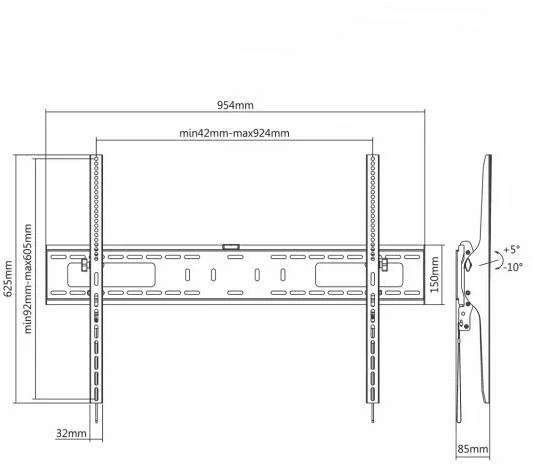 Laikiklis Sbox PLB-4269T, 60-100/75kg/900x600