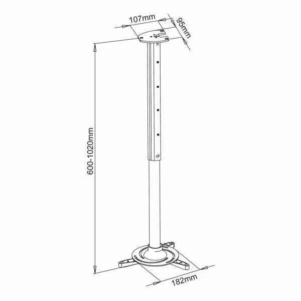 Sbox Technology Sbox Lubinis laikiklis projektoriui max336mm 15kg PM-102XL