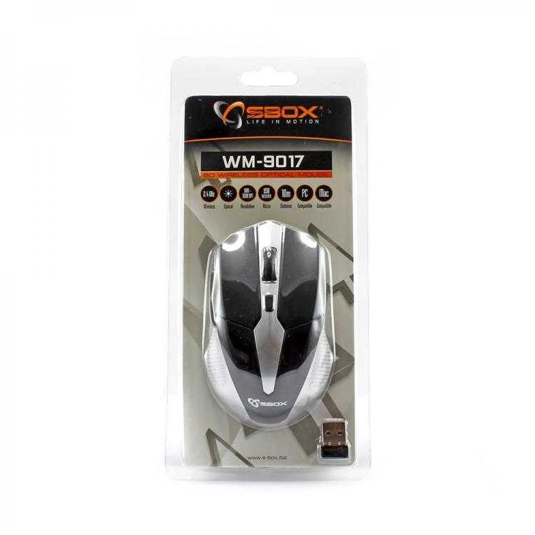 Sbox Technology SBOX Pelė WM-9017BS juoda/sidabrinė belaidė