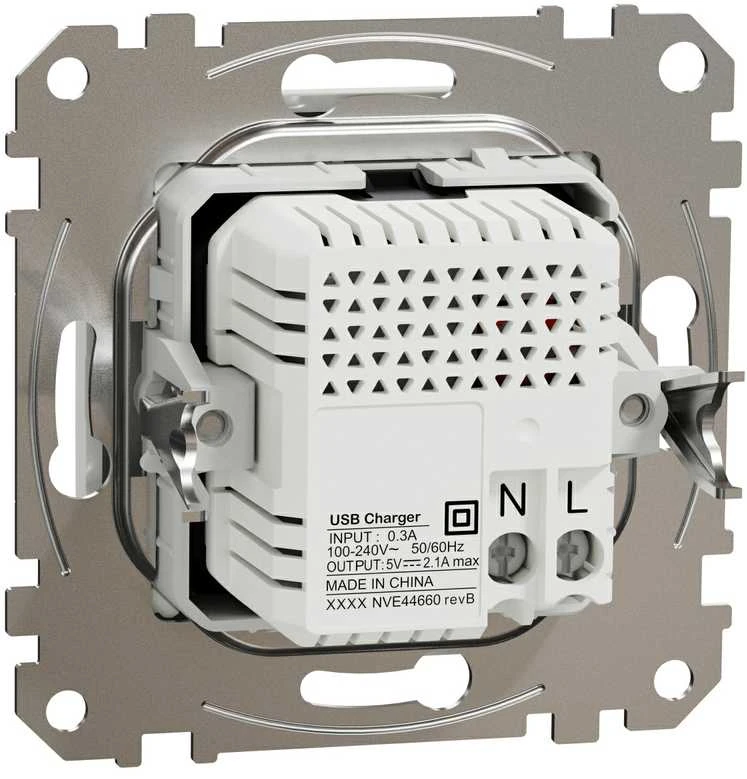 USB įkroviklis Schneider Electric Sedna Design SDD111401 (2×USB-A, 2.1A, baltas)