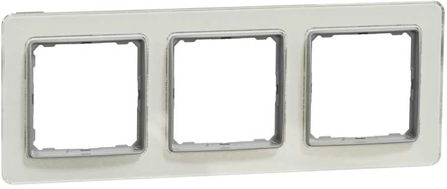 Schneider Electric Sedna Elements, 3 krypčių rėmas, baltas stiklas